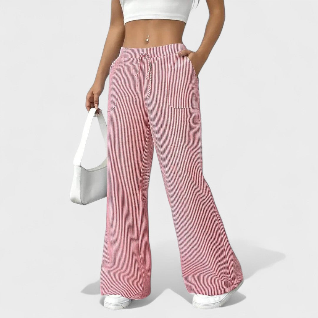 Maria - Comfortable Wide-Leg Pants with Elegant Details