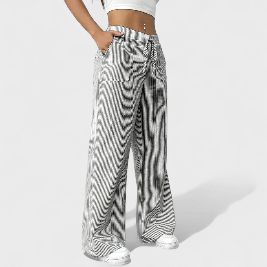 Maria - Comfortable Wide-Leg Pants with Elegant Details