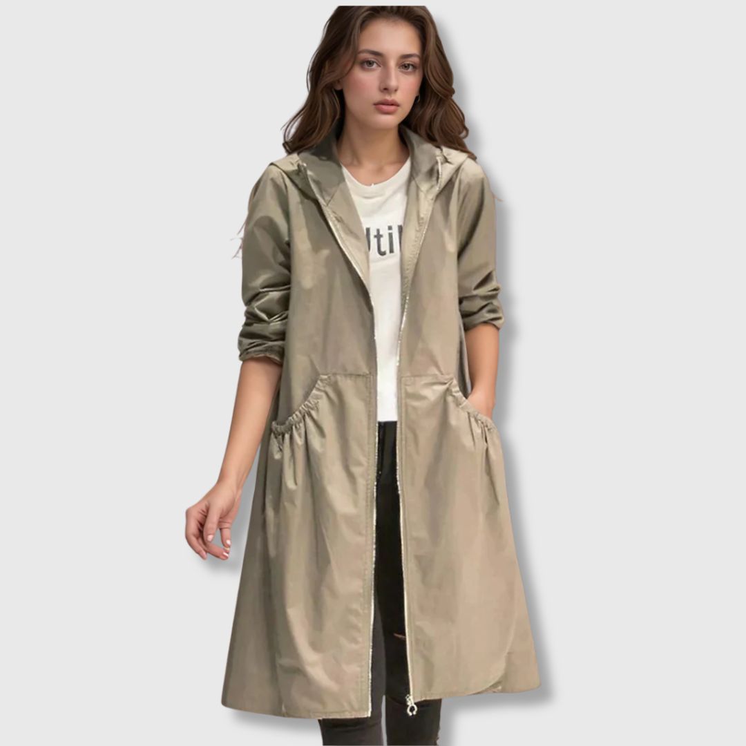 Roberta - Long Trench Coat for Comfort