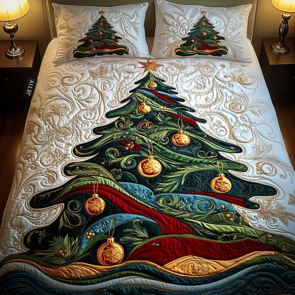 Chrismas 3-Piece Quilted Bedding Set