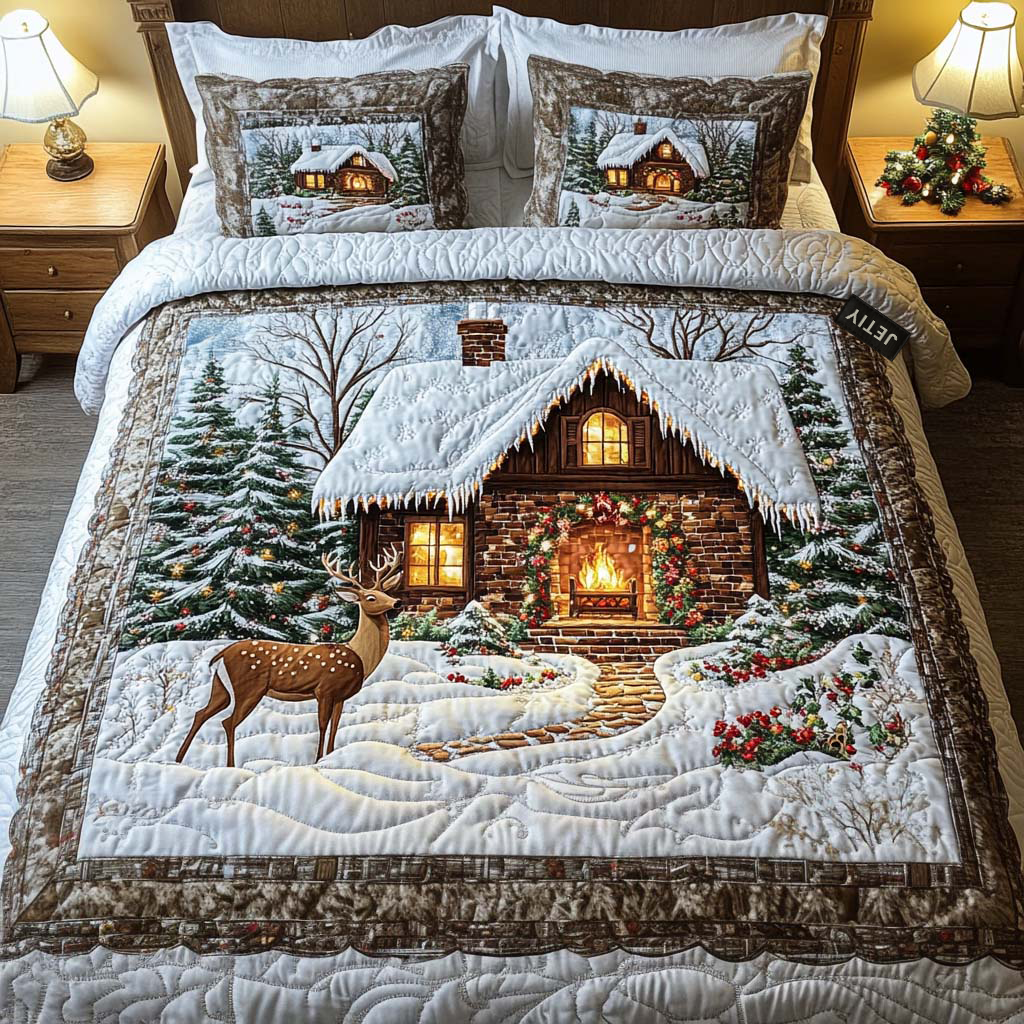 Chrismas 3-Piece Quilted Bedding Set