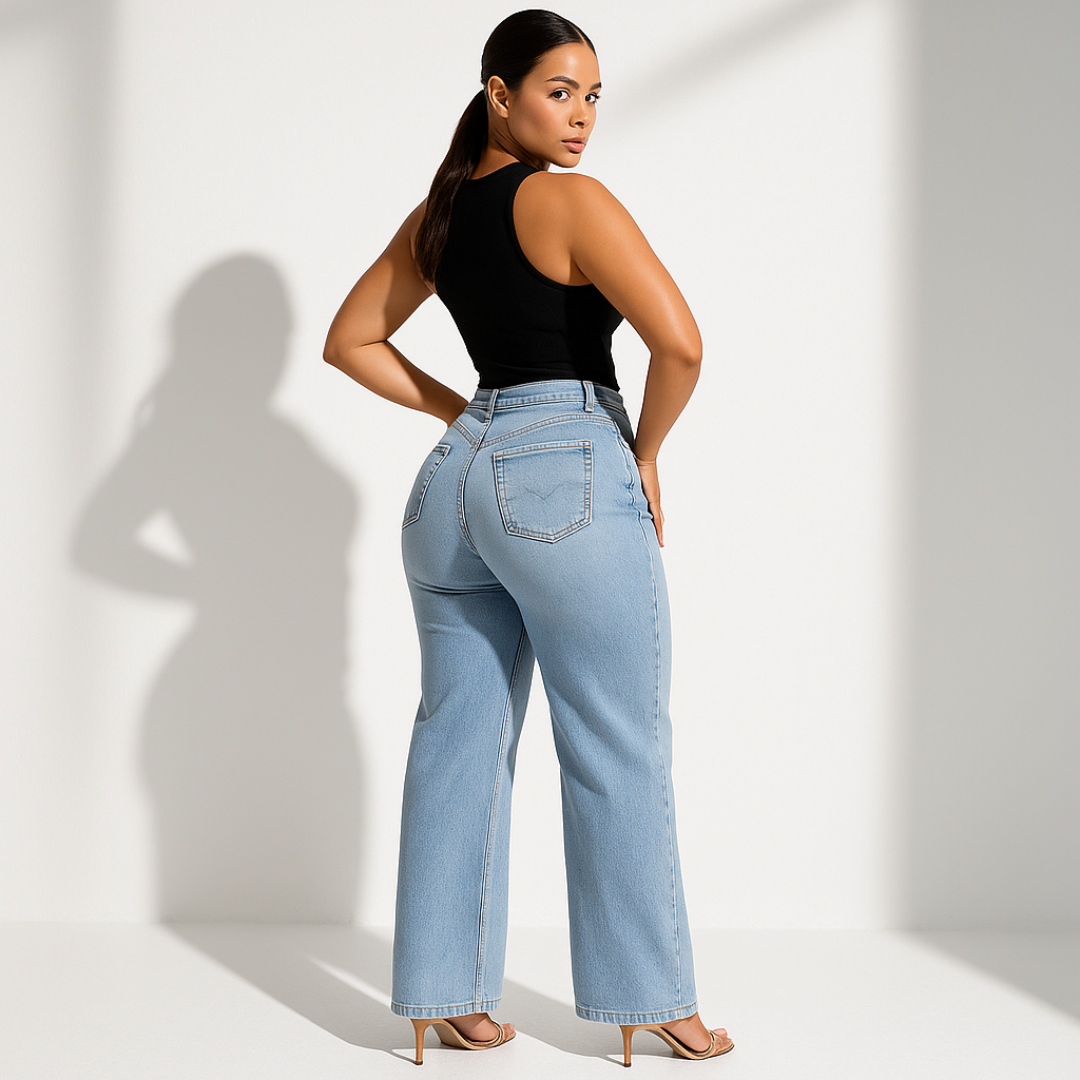 Aline - Stretch Mid-Rise Denim Pants