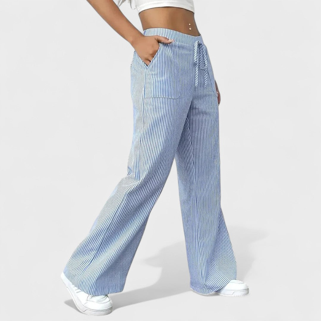Maria - Comfortable Wide-Leg Pants with Elegant Details