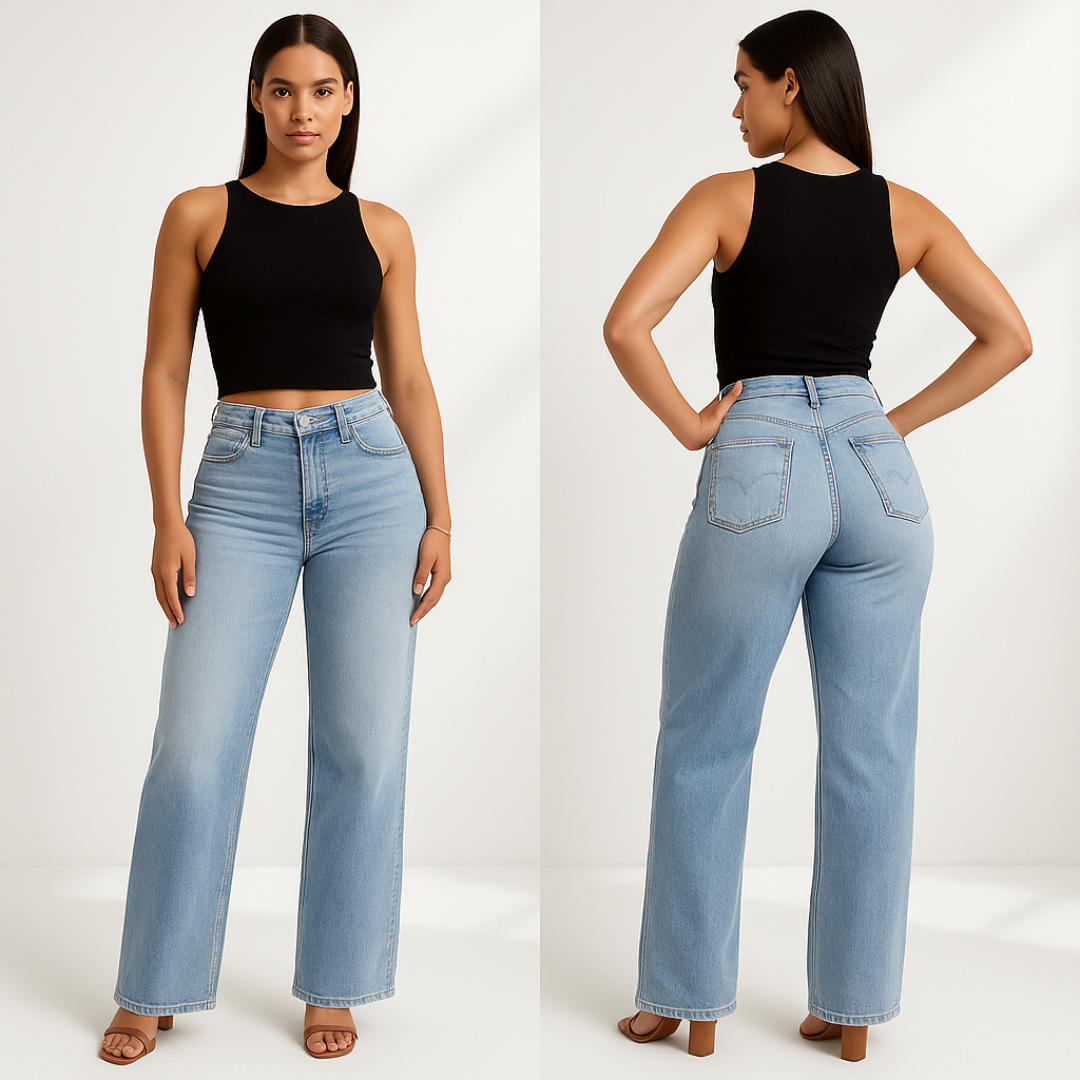 Aline - Stretch Mid-Rise Denim Pants