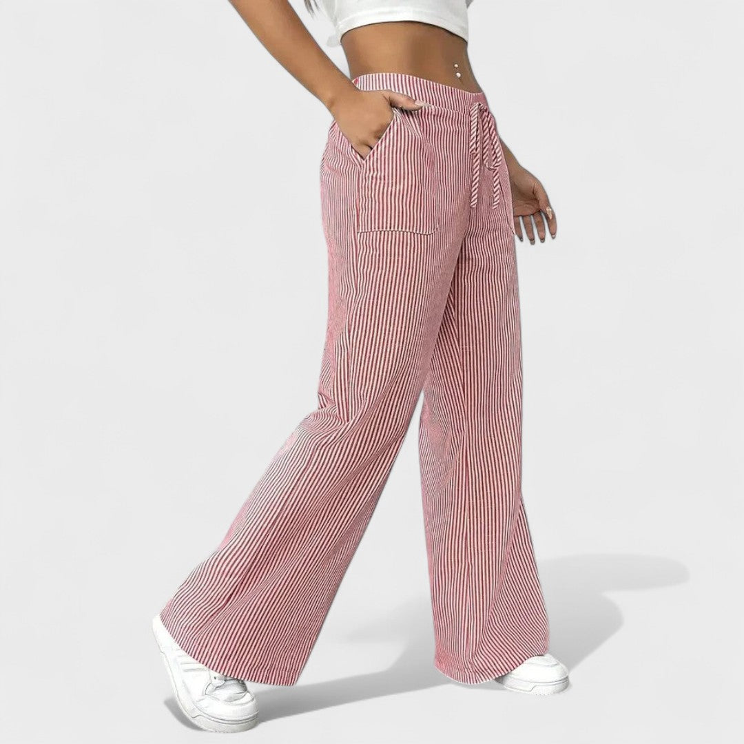 Maria - Comfortable Wide-Leg Pants with Elegant Details