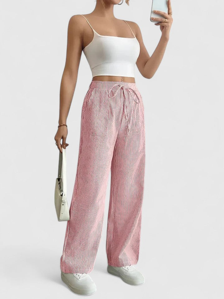Maria - Comfortable Wide-Leg Pants with Elegant Details