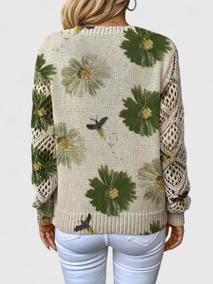 Catarina - Floral Pattern Knit Sweater