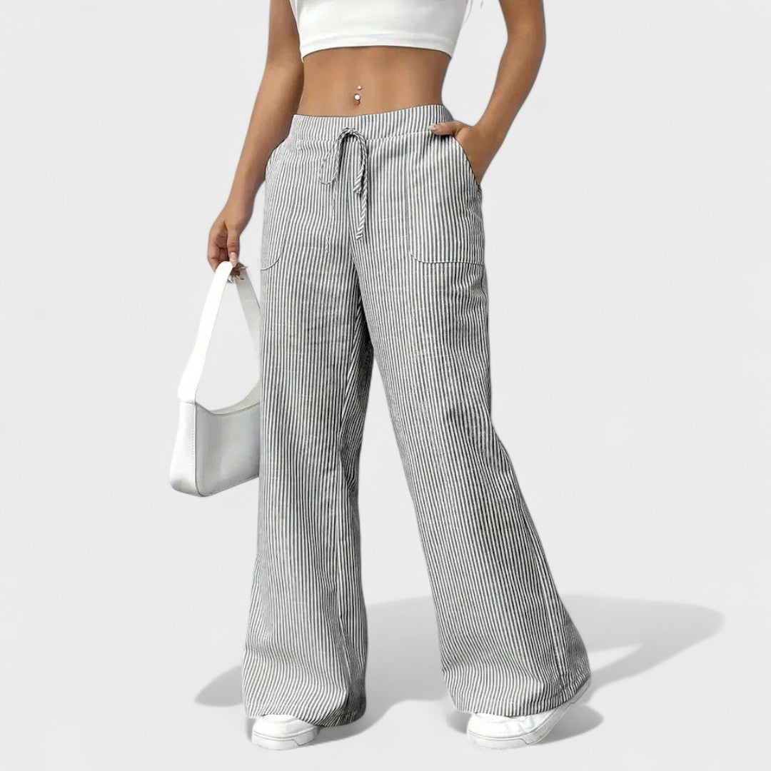 Maria - Comfortable Wide-Leg Pants with Elegant Details