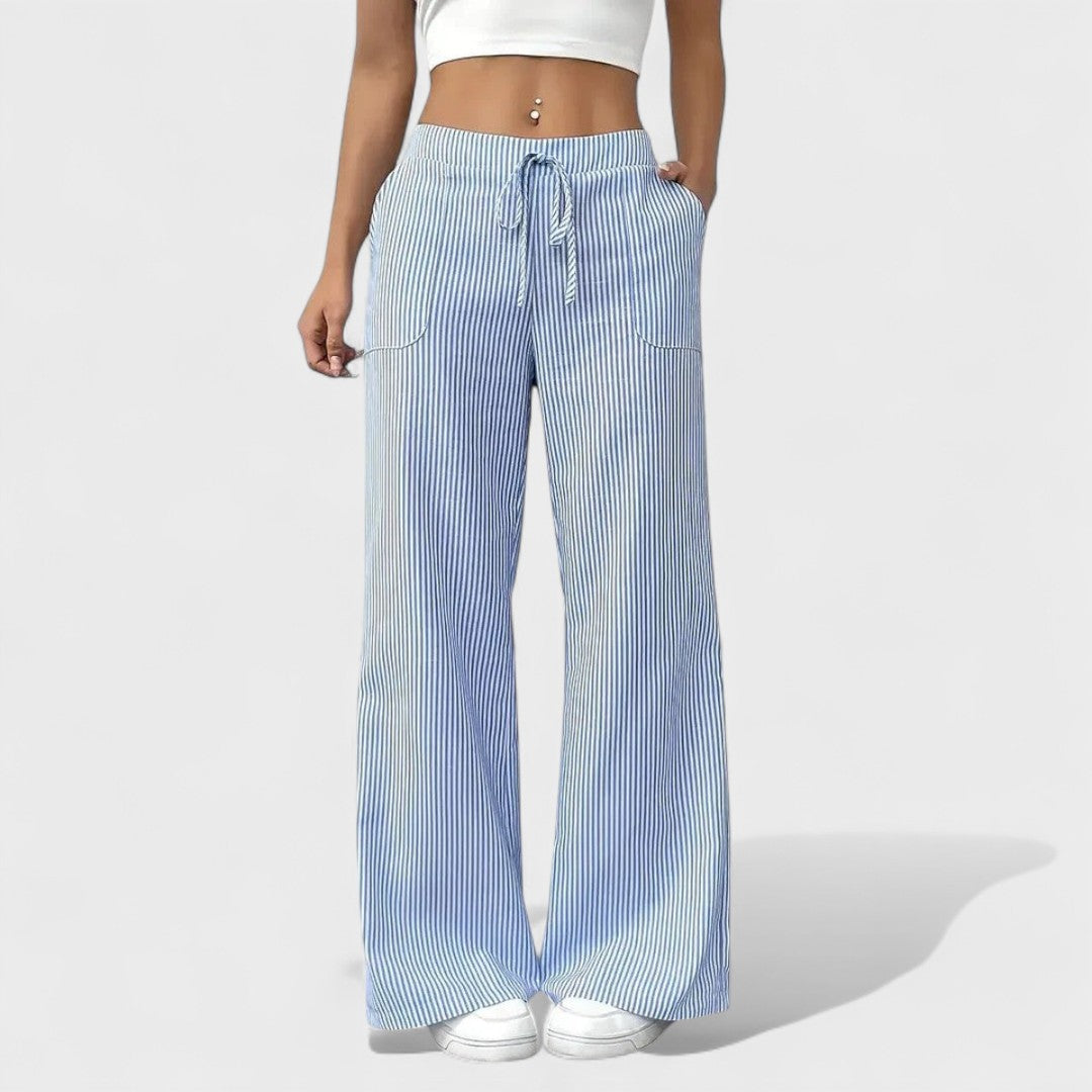 Maria - Comfortable Wide-Leg Pants with Elegant Details