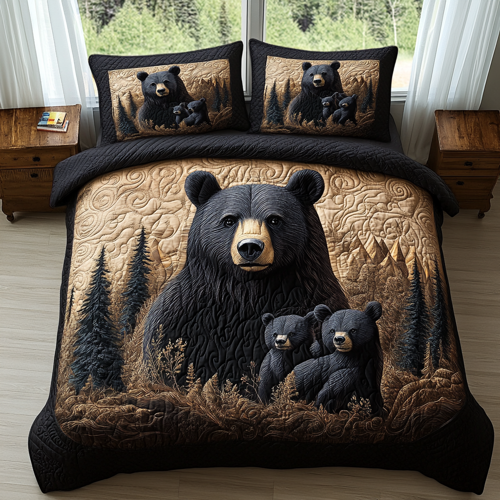 Forest Animals 3-Piece Quilted Bedding Set