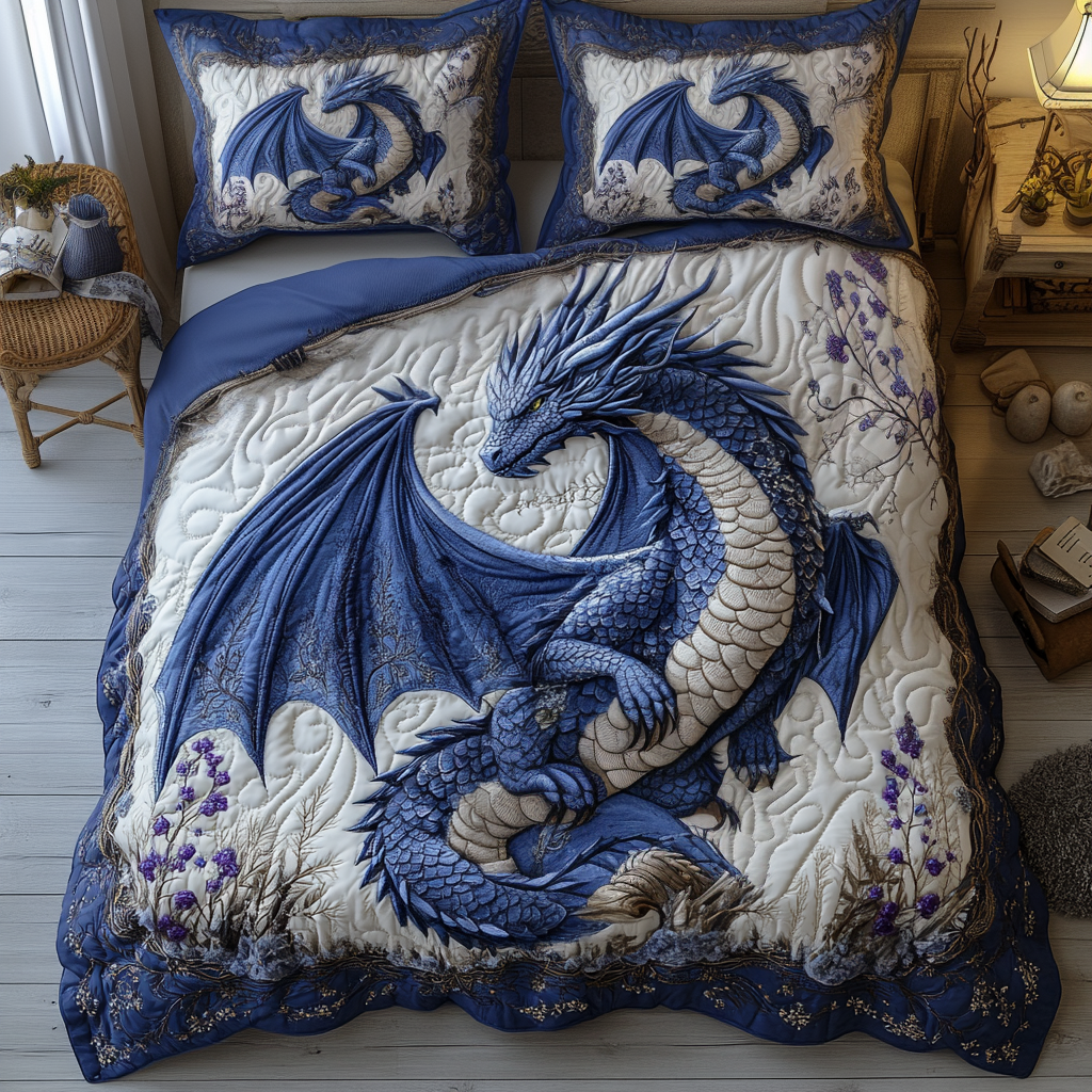 Dragon 3-Piece Quilted Bedding Set