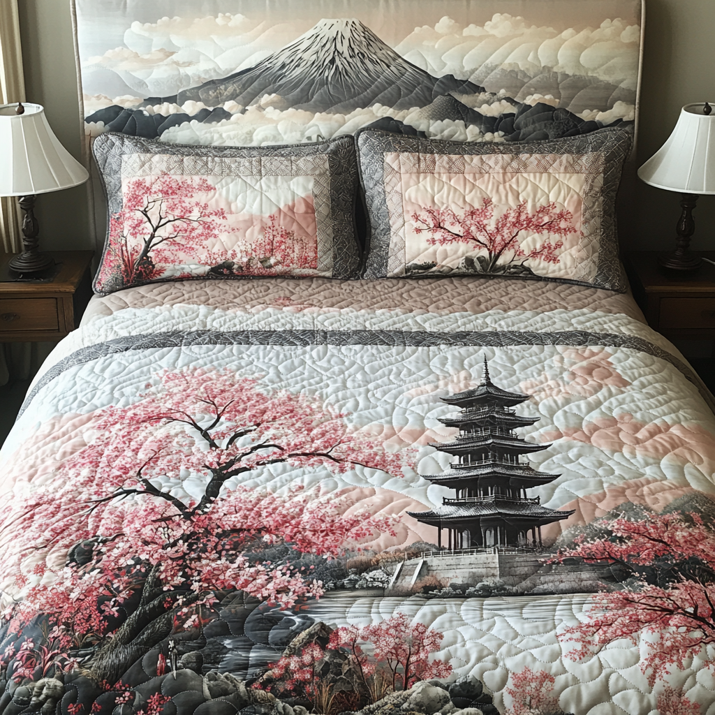 Japan 3-Piece Quilted Bedding Set