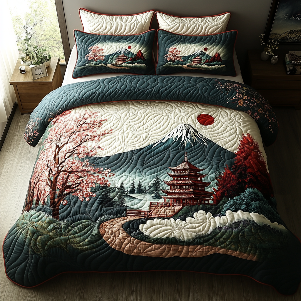 Japan 3-Piece Quilted Bedding Set