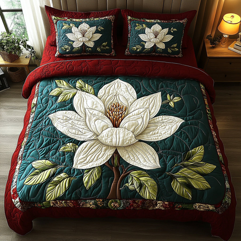 Magnolia 3-Piece Quilted Bedding Set
