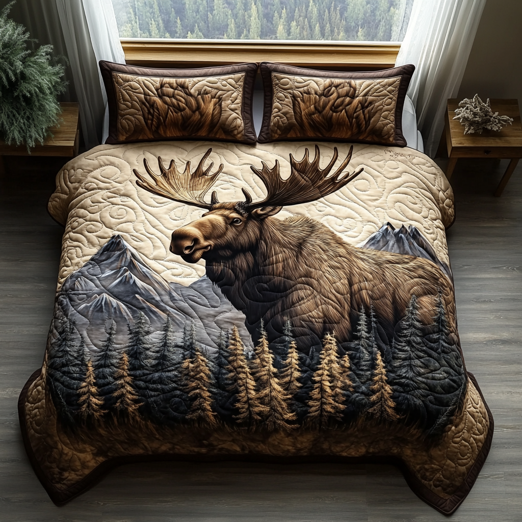 Forest Animals 3-Piece Quilted Bedding Set
