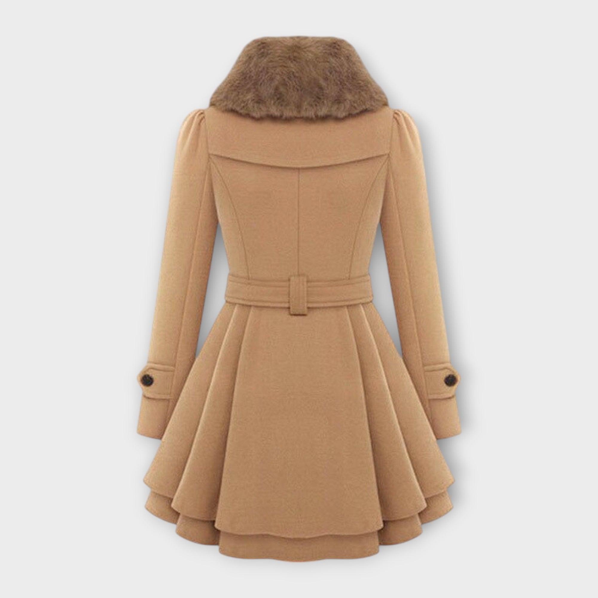 Ema - Elegant Coat with Fur Collar