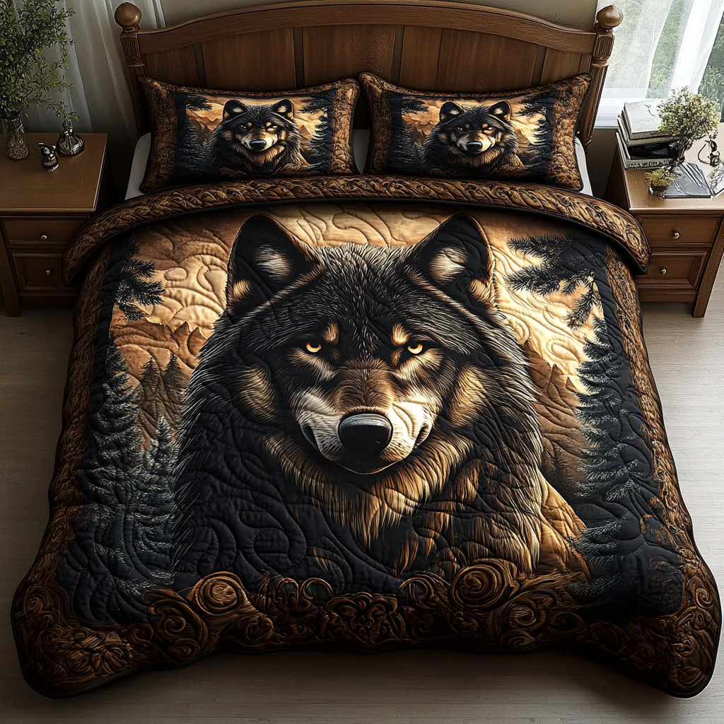 Forest Animals 3-Piece Quilted Bedding Set