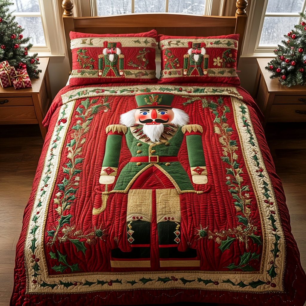 Christmas 3-Piece Quilted Bedding Set