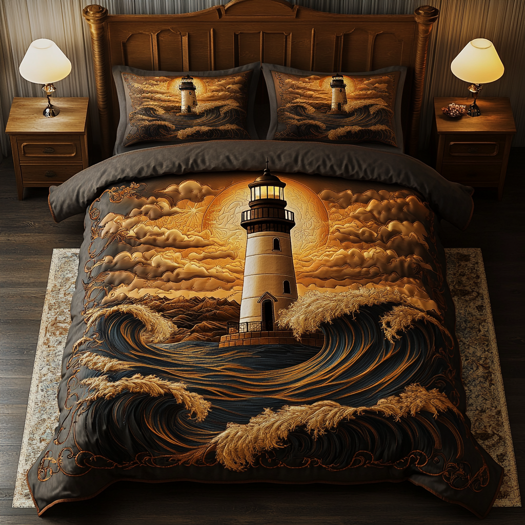 Lighthouse 3-Piece Quilted Bedding Set
