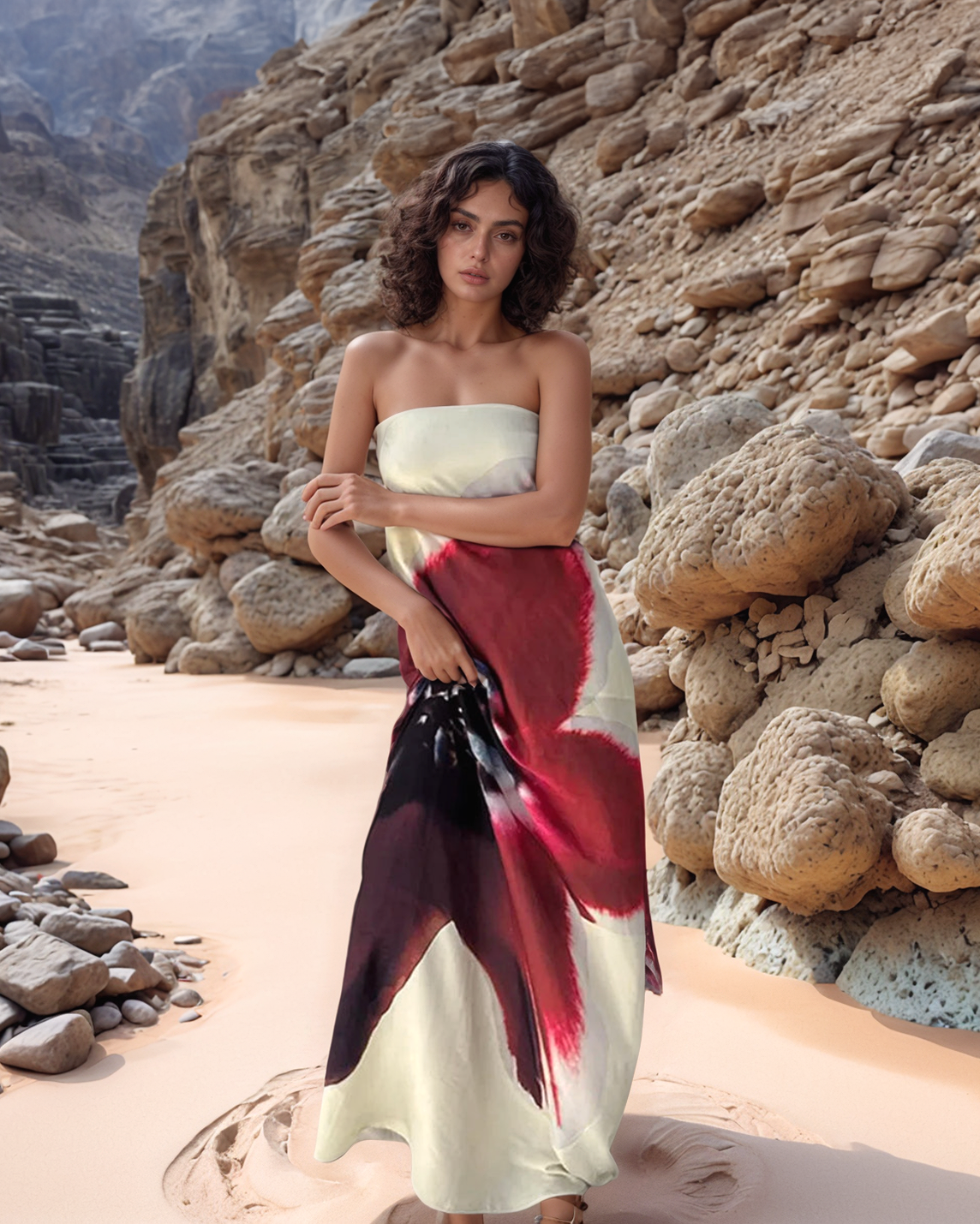 ORCHID Cream Tube Dress