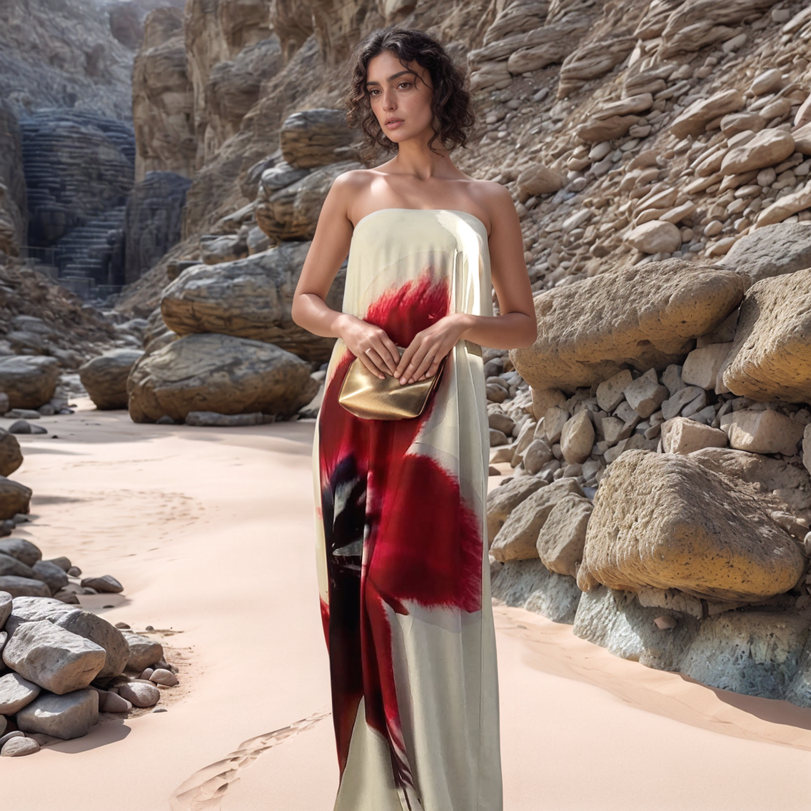 ORCHID Cream Tube Dress