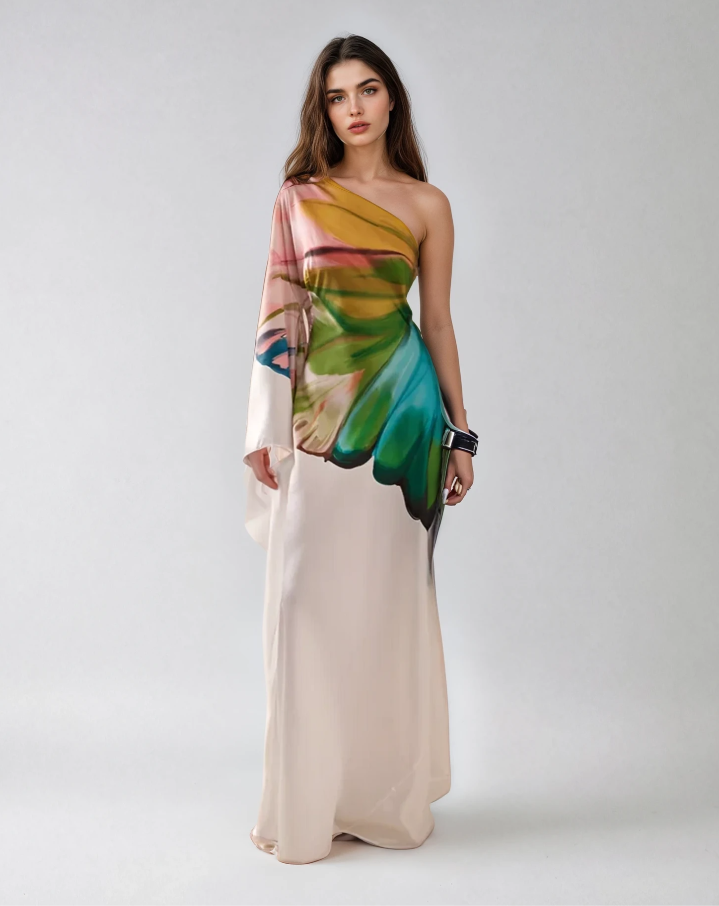 FLORA Hand Painted Cream Dress