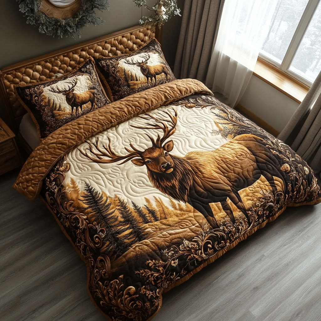 Elk 3-Piece Quilted Bedding Set