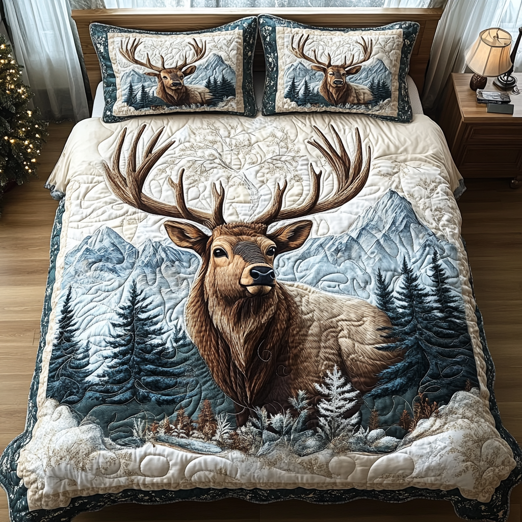 Elk 3-Piece Quilted Bedding Set