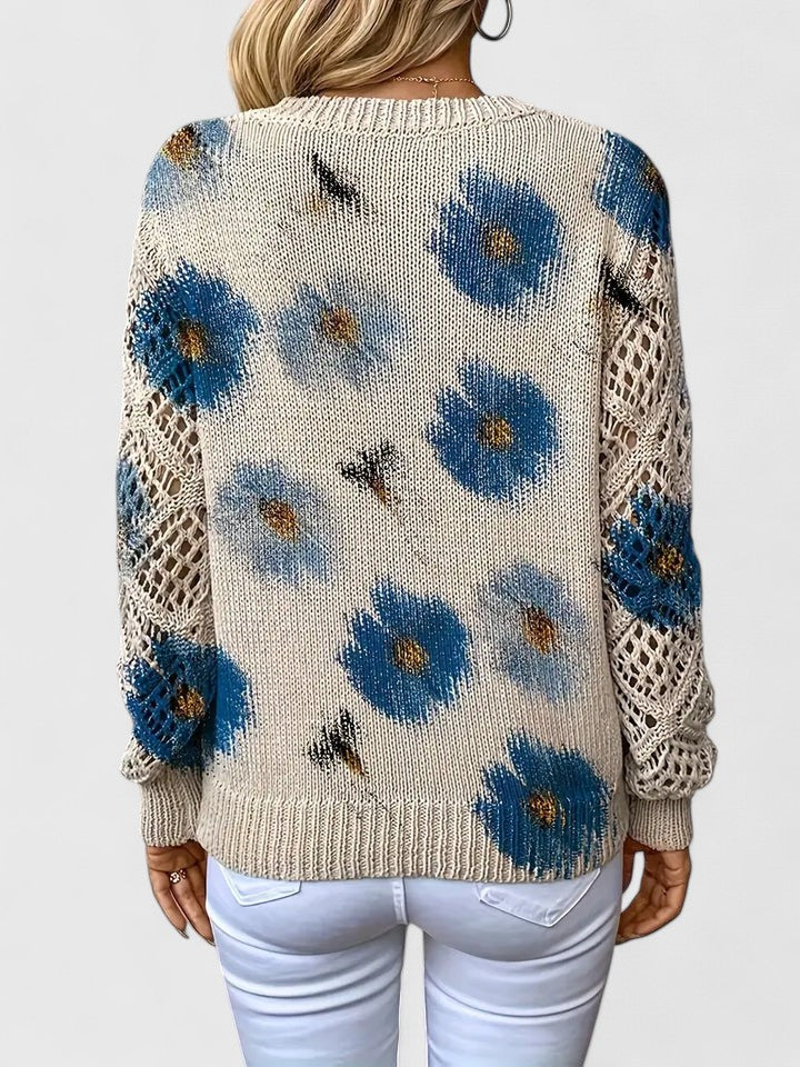 Catarina - Floral Pattern Knit Sweater