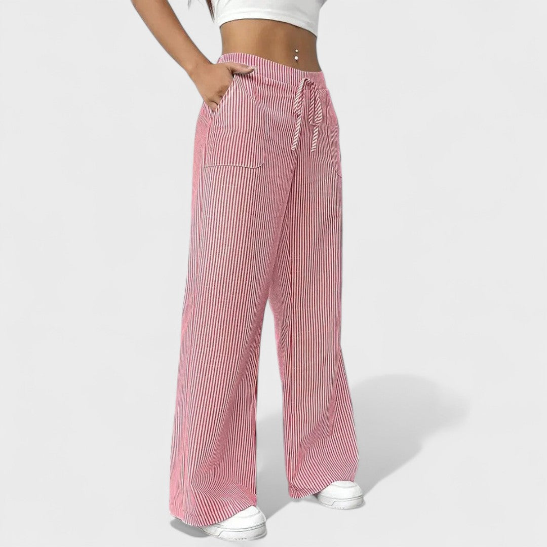 Maria - Comfortable Wide-Leg Pants with Elegant Details